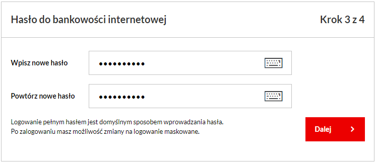 Tworzenie indywidualnego hasła dla bankowości internetowej