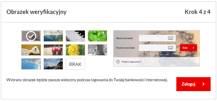 Bezpieczeństwo logowania zapewnia m.in. obrazek weryfikacyjny